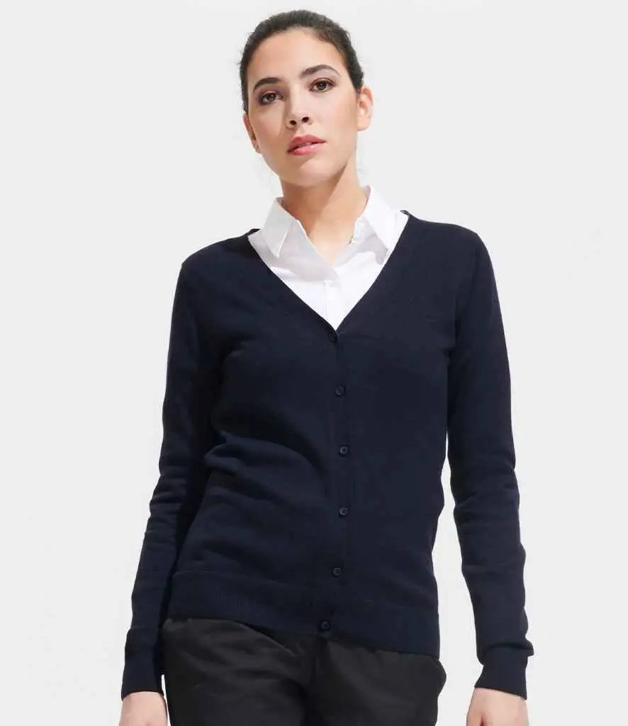 SOL'S Ladies Golden Cotton Acrylic V Neck Cardigan 90012 LIFESTYLE.webp