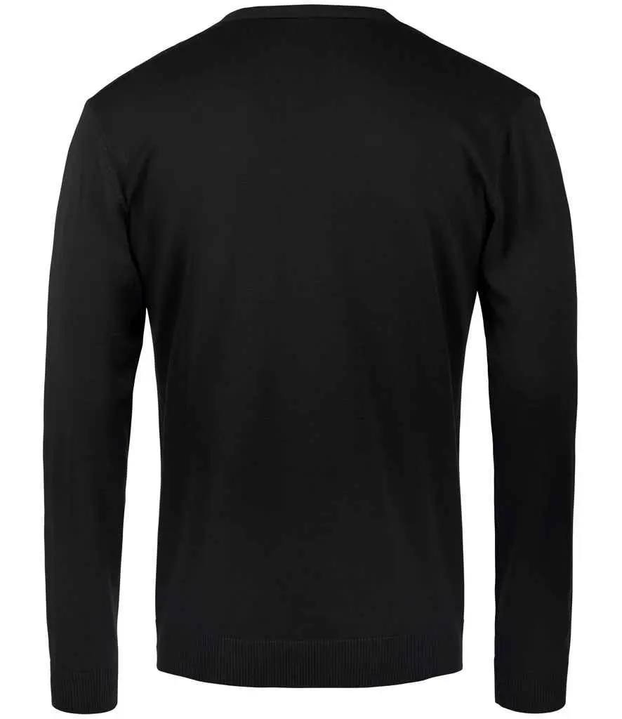SOL'S Golden Cotton Acrylic V Neck Cardigan BLACK BACK.webp