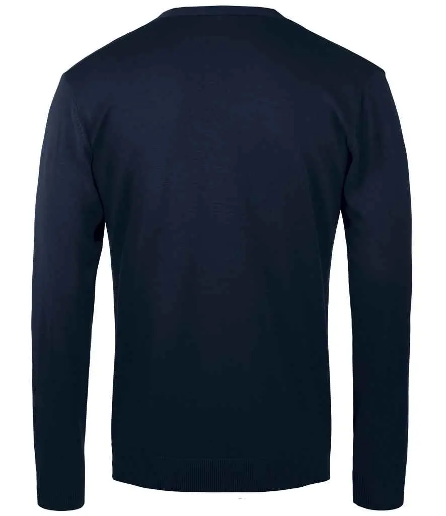 SOL'S Golden Cotton Acrylic V Neck Cardigan NAVY BACK.webp