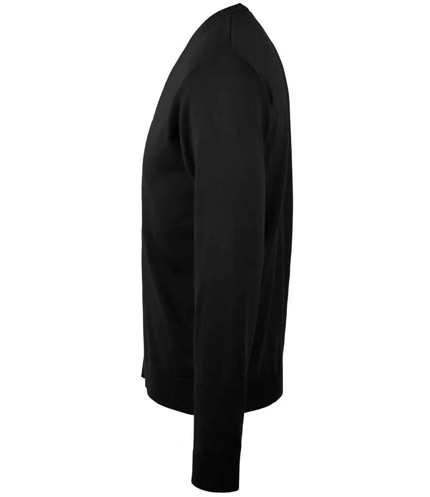 SOL'S Golden Cotton Acrylic V Neck Cardigan BLACK SIDE.webp