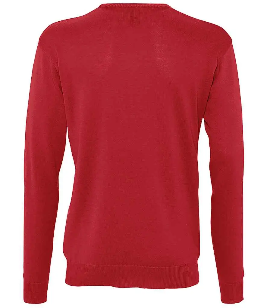 SOL'S Galaxy Cotton Acrylic V Neck Sweater 90000 RD BK.webp