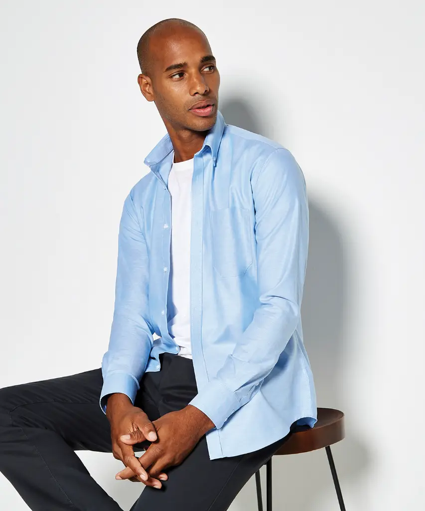 Kustom Kit Long Sleeve Slim Fit Workwear Oxford Shirt KK184 Lifestyle sat.webp