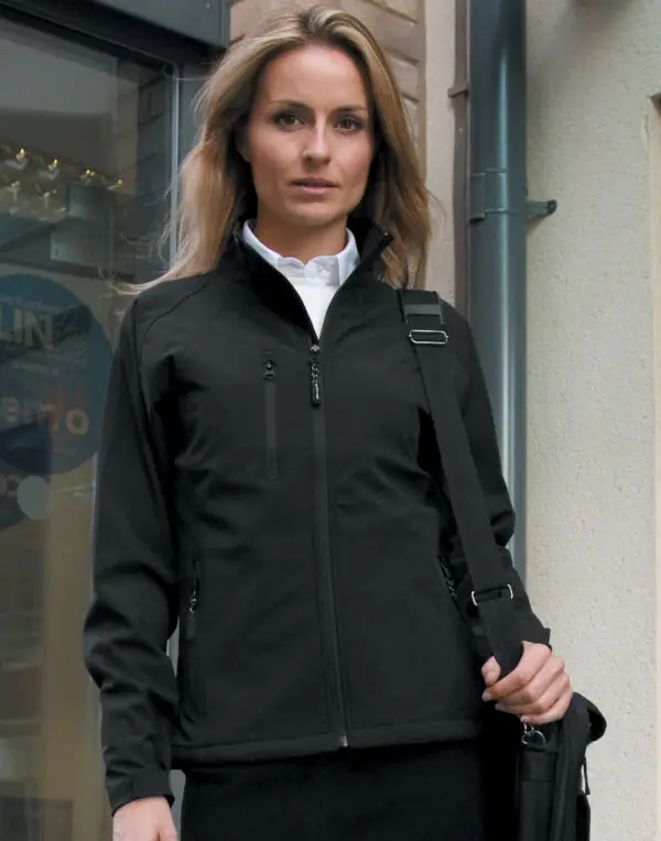 Result Womens Baselayer Softshell Jacket R128F Black Lifestyle.webp