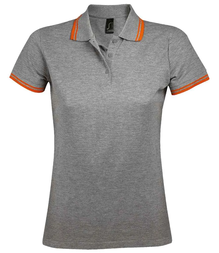 SOL'S Ladies Pasadena Tipped Cotton Piqué Polo Shirt 10578 GROR FR.webp