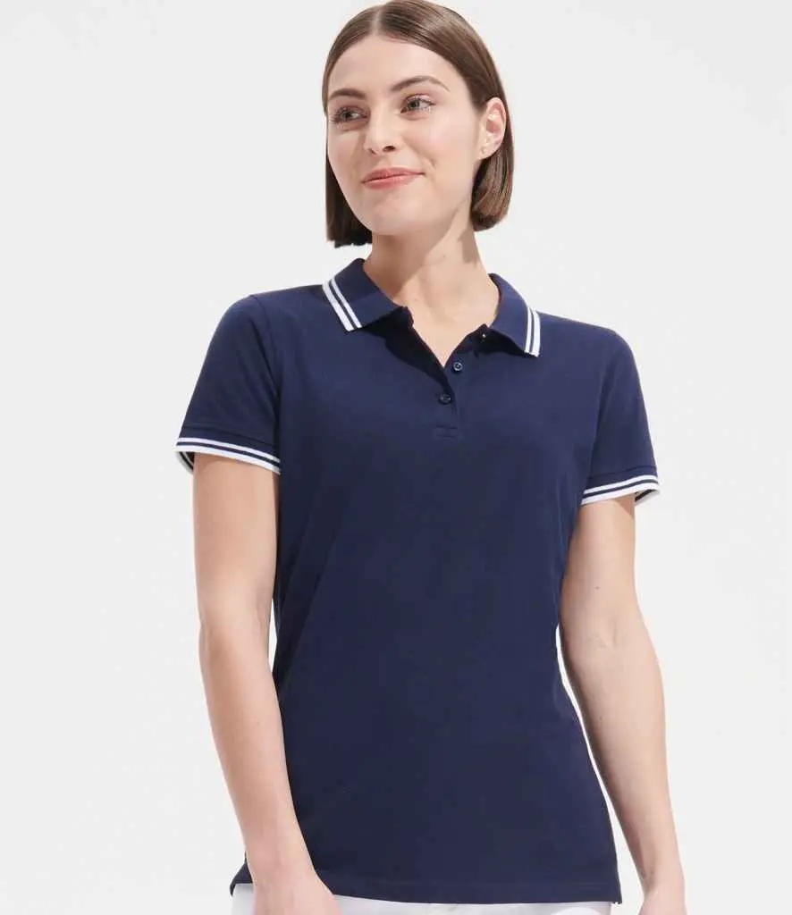 SOL'S Ladies Pasadena Tipped Cotton Piqué Polo Shirt 10578 LIFE.webp
