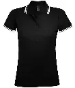 SOL'S Ladies Pasadena Tipped Cotton Piqué Polo Shirt 10578 BKWH FR.webp