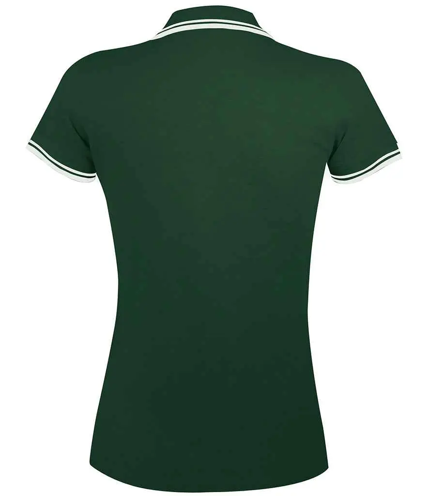SOL'S Ladies Pasadena Tipped Cotton Piqué Polo Shirt 10578 FGWH BK.webp