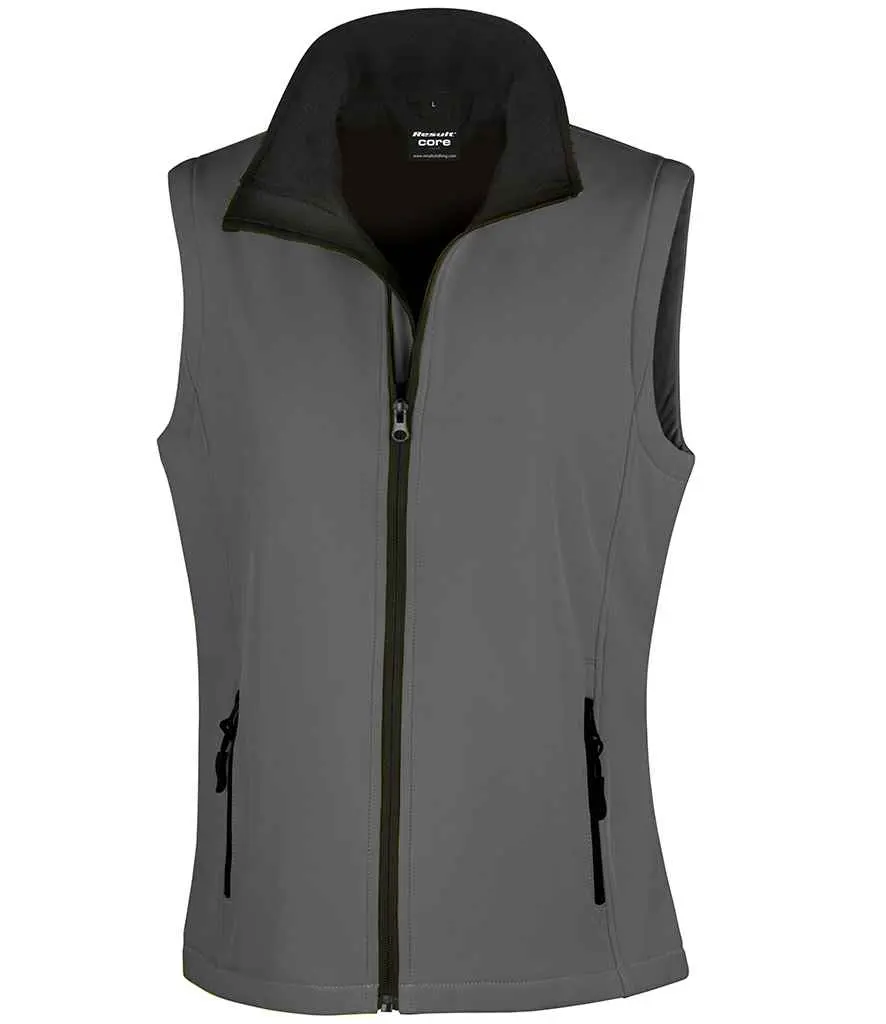 Result Core Women's printable softshell bodywarmer R232F Charcoal Black.webp