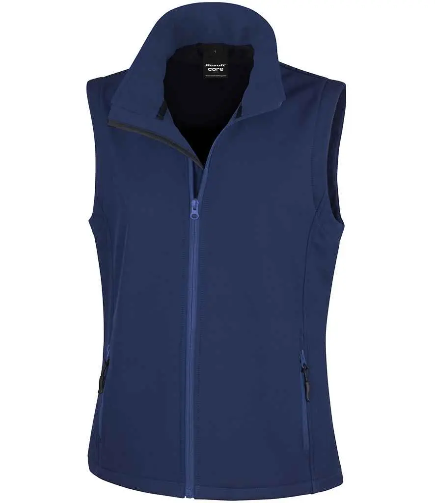 Result Core Women's printable softshell bodywarmer R232F Navy Navy.webp