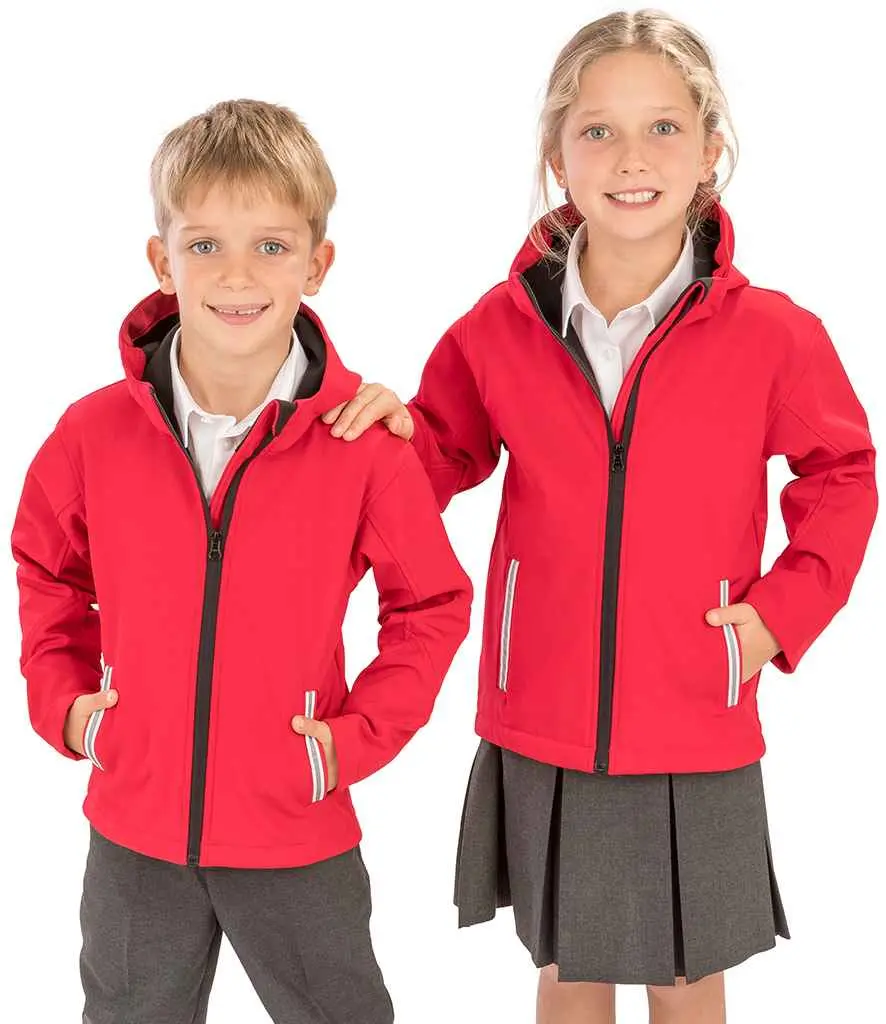 Result Core Junior TX Performance Hooded Softshell Jacket R224J Red Lifestyle.webp