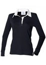 Front Row Womens Long Sleeve Plain Rugby Shirt FR101