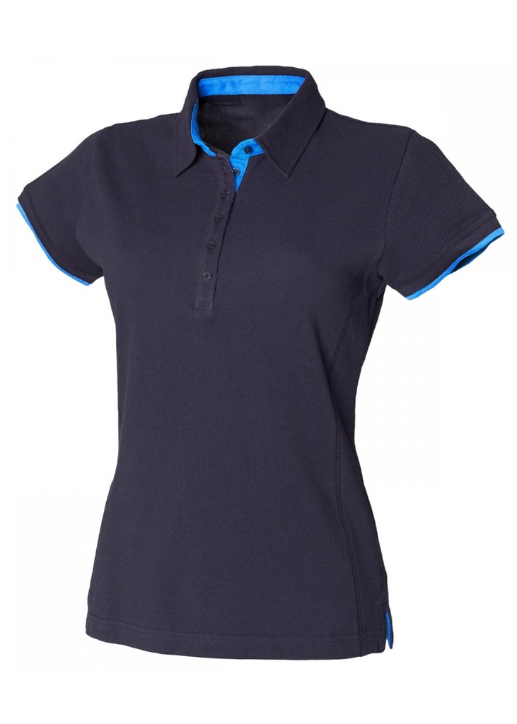 Front Row Womens Contrast Pique Polo Shirt FR201