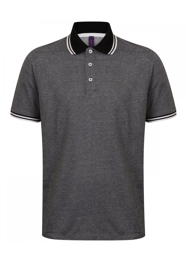 Henbury Two-tone Pique Tipped Polo HB151