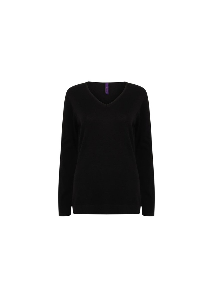 Henbury Women's 12 Gauge V-Neck Jumper HB721