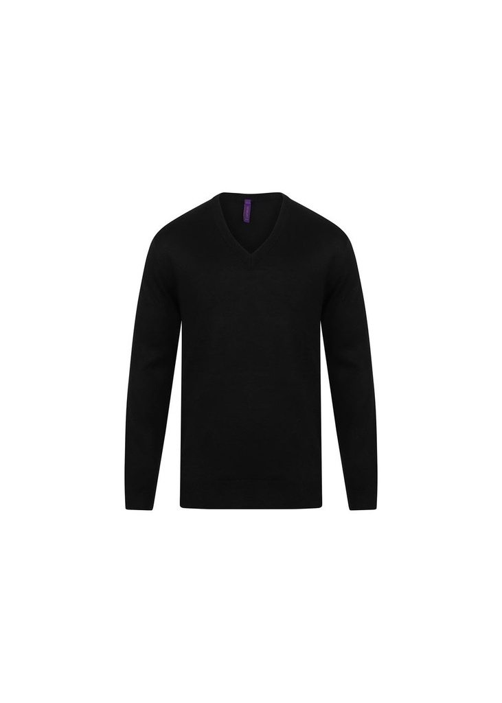 Henbury Cashmere Touch Acrylic V Neck Jumper HB760