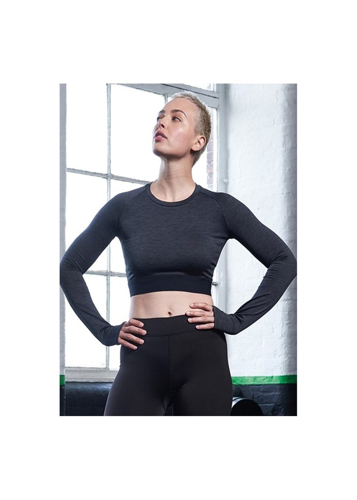 AWDis Womens Long Sleeve Crop T JC039