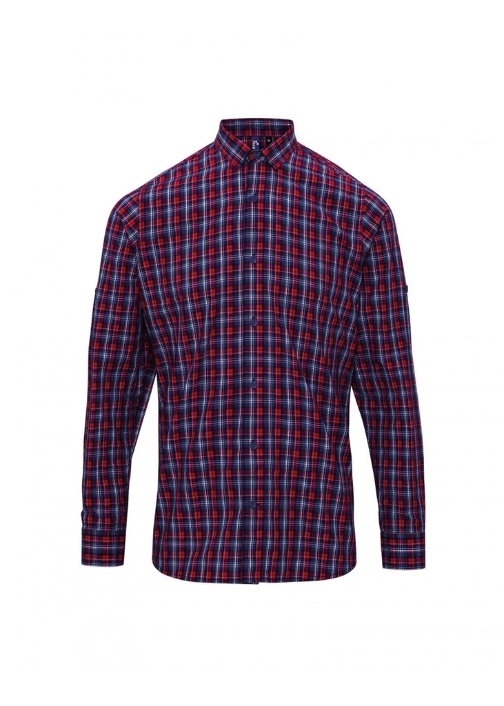 Premier Sidehill Check Cotton Long Sleeve Shirt PR256