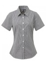 Premier Womens Microcheck (Gingham) Short Sleeve Shirt PR321