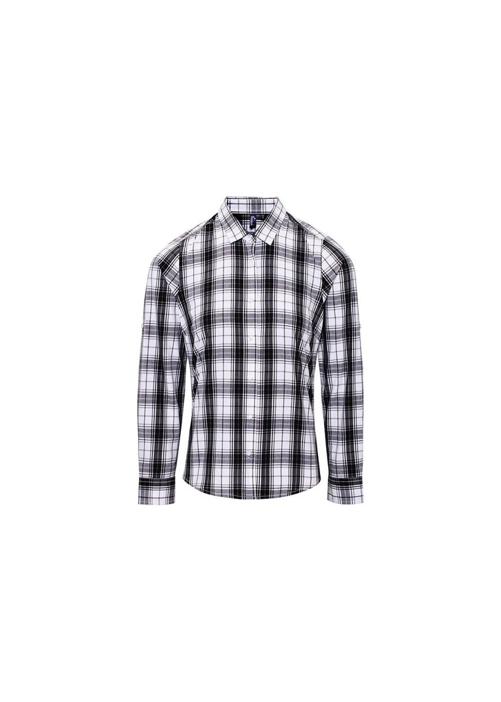 Premier Womens Ginmill Check Cotton Long Sleeve Shirt PR354