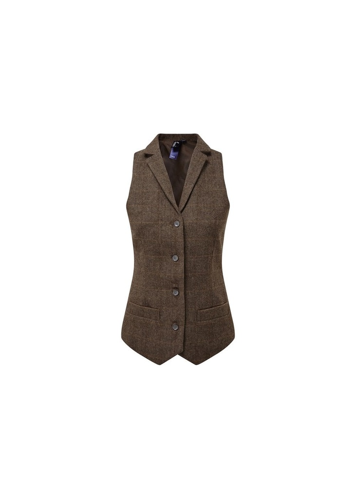 Premier Womens Herringbone Waistcoat PR626