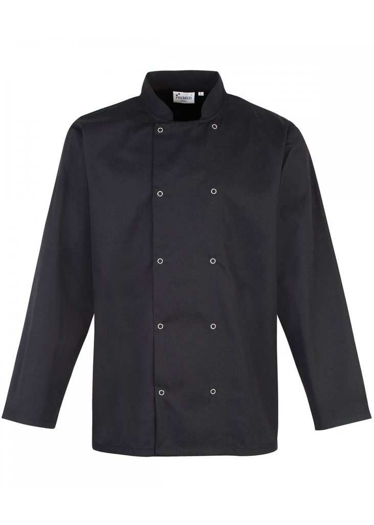 Premier Studded Front Long Sleeve Chefs Jacket PR665