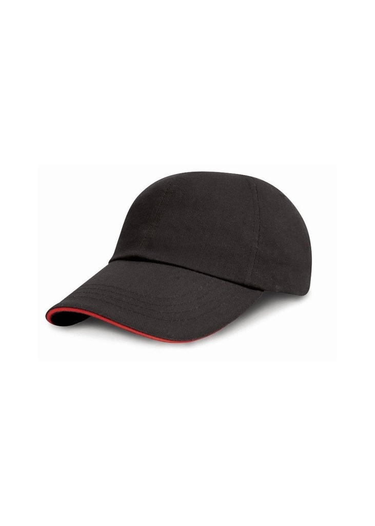 Result Headwear Junior Low Profile Heavy Brushed Cotton Cap With Sandwich Peak R24JP