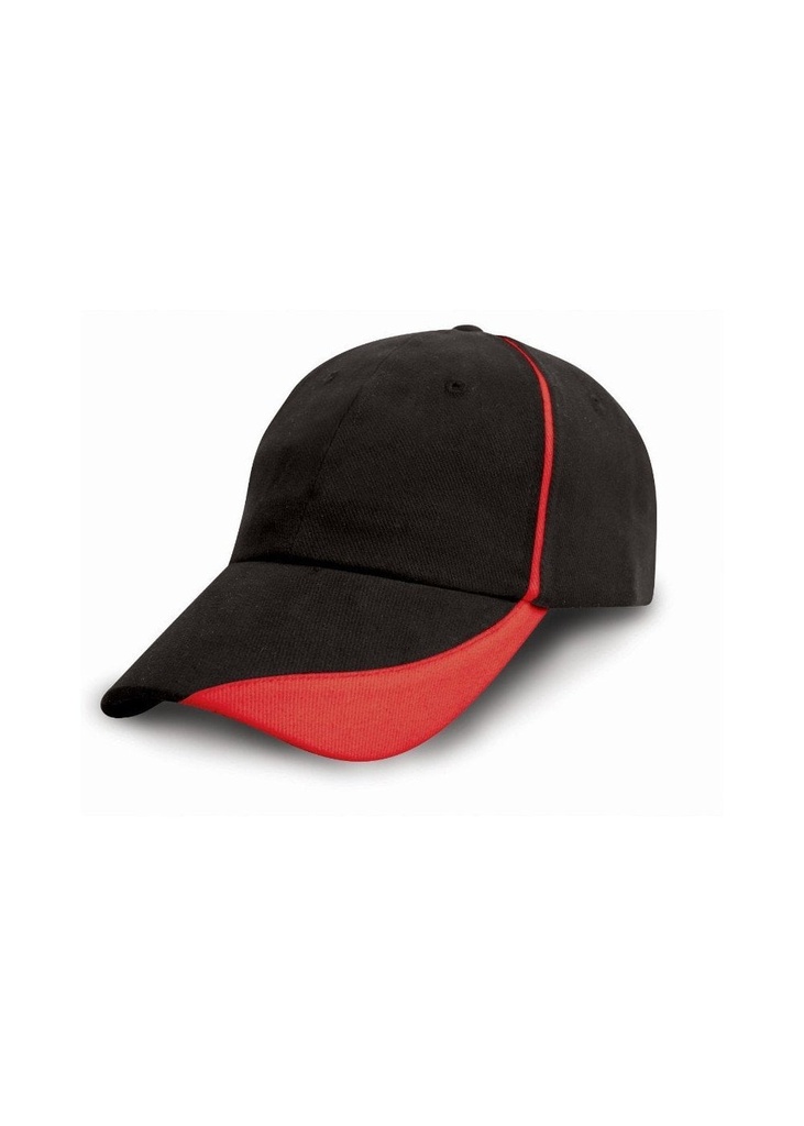Result Headwear Heavy Brushed Cotton Cap With Scallop Peak And Contrast Trim RC51X
