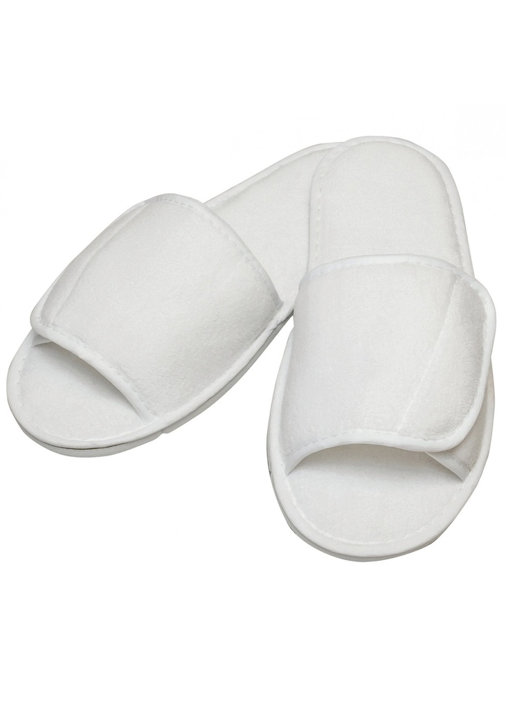 Towel City Open Toe Slippers White TC067