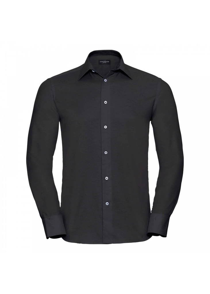 Russell Collection Mens Long Sleeve Tailored Oxford Shirt R922M
