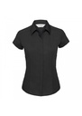 Russell Collection Ladies Cap Sleeve Fitted Polycotton Poplin Shirt R925F