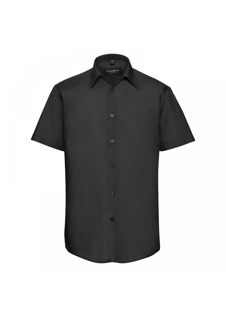 Russell Collection Mens Short Sleeve Tailored Polycotton Poplin Shirt R925M