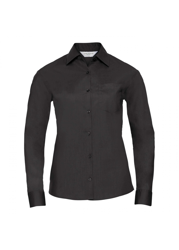 Russell Collection Ladies Long Sleeve Classic Polycotton Poplin Shirt R934F
