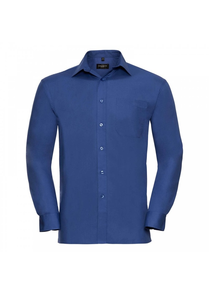 Russell Collection Mens Long Sleeve Classic Pure Cotton Poplin Shirt R936M