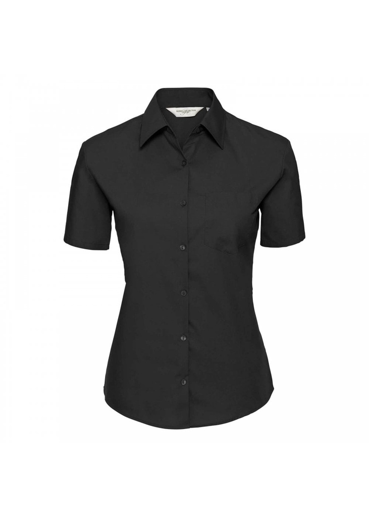 Russell Collection Ladies Short Sleeve Classic Pure Cotton Poplin Shirt R937F