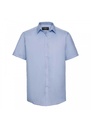 Russell Collection Mens Short Sleeve Tailored Herringbone Shirt R963M