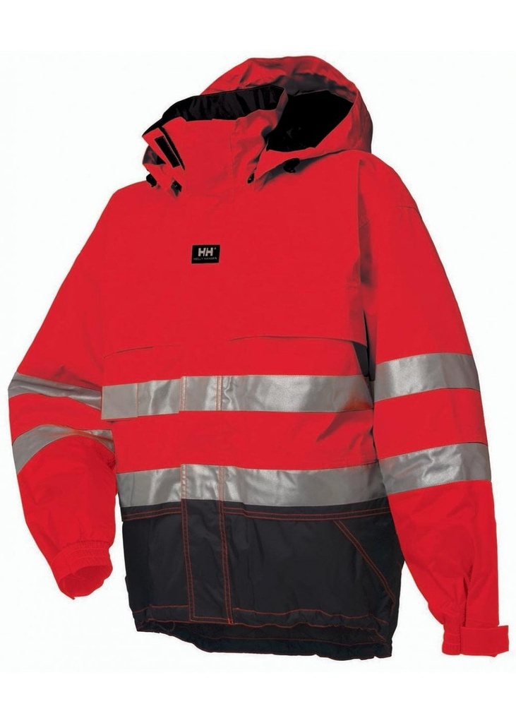 Helly Hansen Hi Vis Class 3 Workwear Insulated Ludvika Jacket 71376 Red / Charcoal M