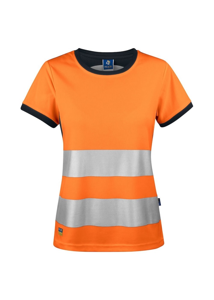 Projob Womens Hi Visibility T-Shirt EN ISO 20471 Class 2/1 646012