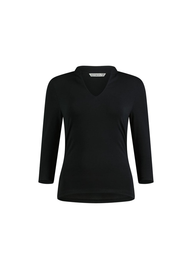 Kustom Kit Womens Regular Fit Mandarin Collar Top KK785