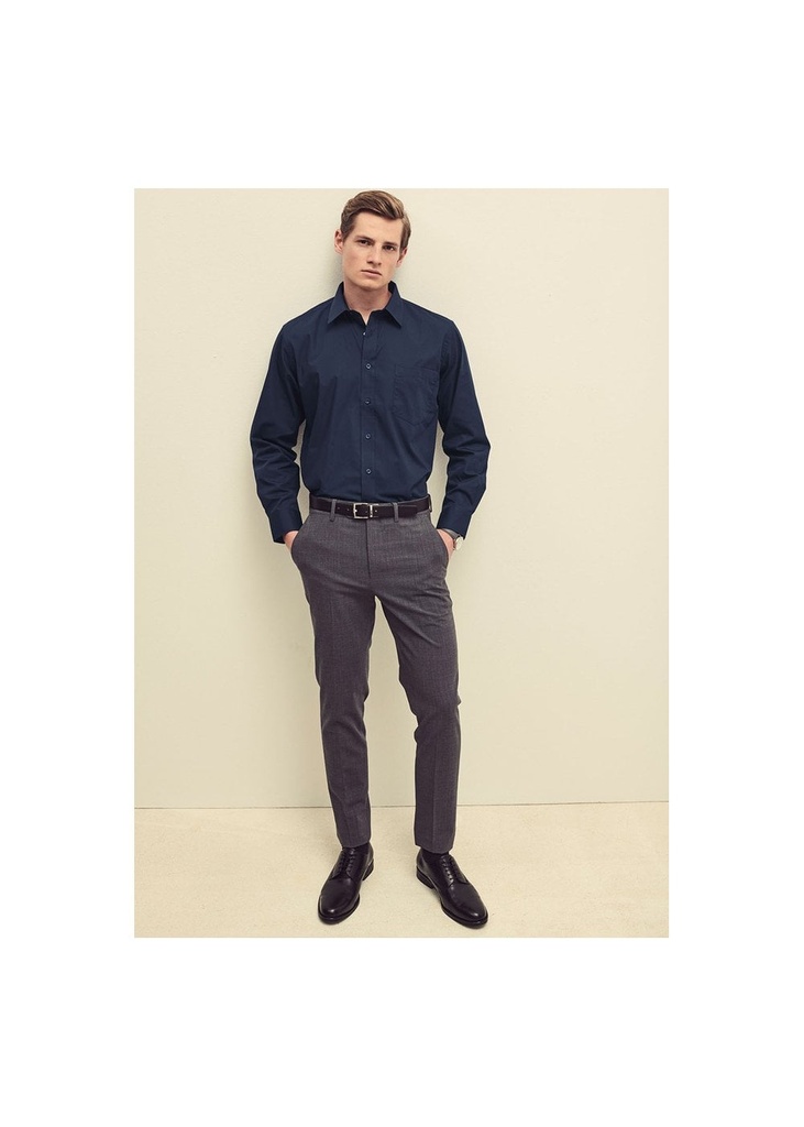 Fruit Of The Loom Mens Long Sleeve Poplin Shirt 65118