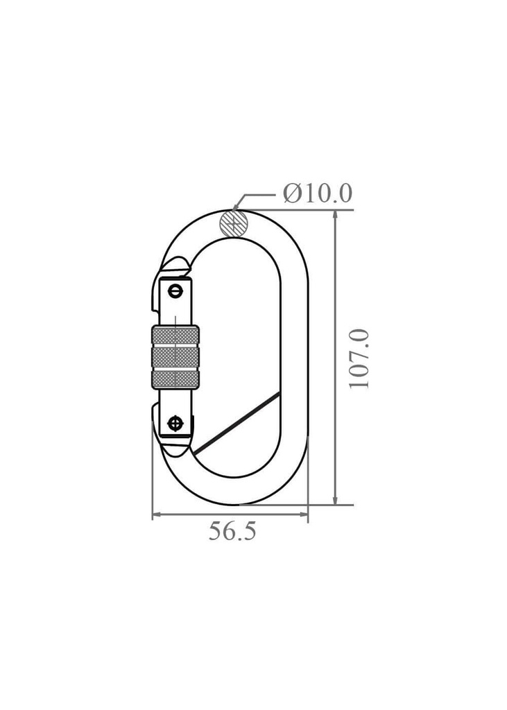 Kratos Steel Screw Locking Karabiner with Captive Pin FA5010217