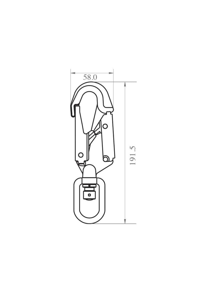 Kratos Steel Swivel Snap Hook with Load Indicator FA5020320