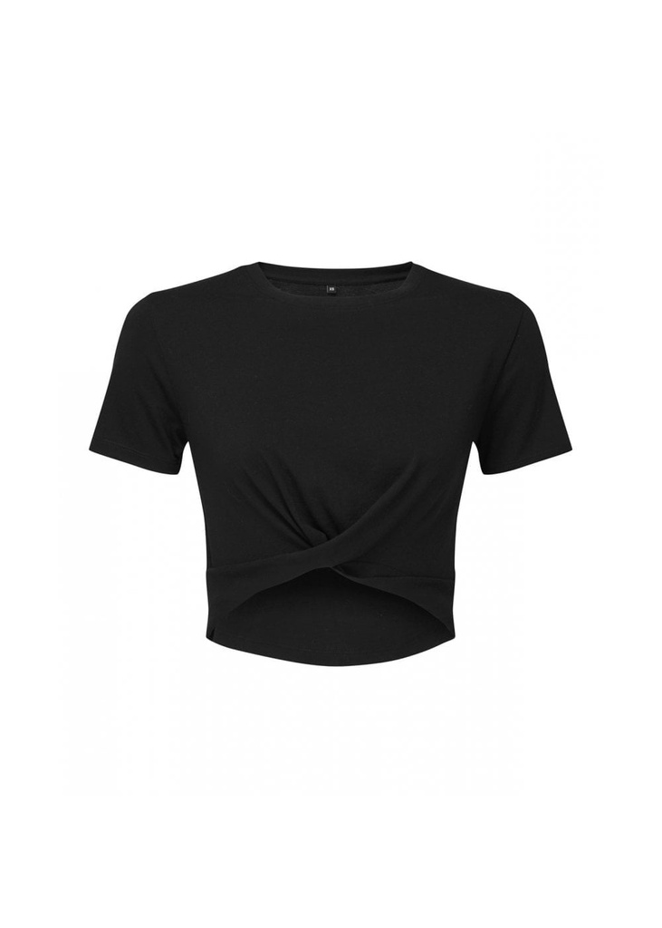 TriDri Womens twist gym crop top TR068