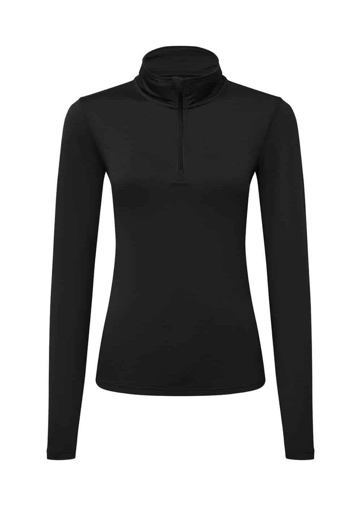 TriDri Womens recycled long sleeve brushed back ¼ zip gym top TR121