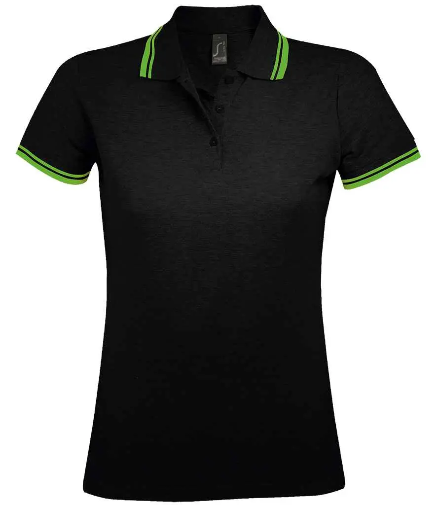 SOL'S Ladies Pasadena Tipped Cotton Piqué Polo Shirt 10578