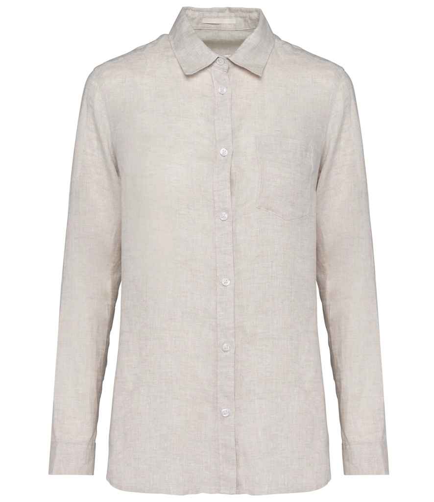 Spasso Ladies Long Sleeve Linen Shirt SP505