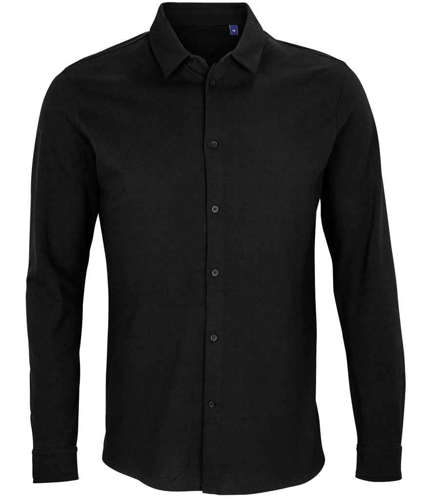 NEOBLU Basile Organic Cotton Long Sleeve Piqué Shirt 03777