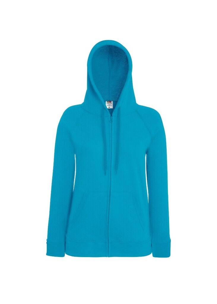 Fruit Of The Loom Womens Lightweight Hooded Sweatshirt Jacket 62150
