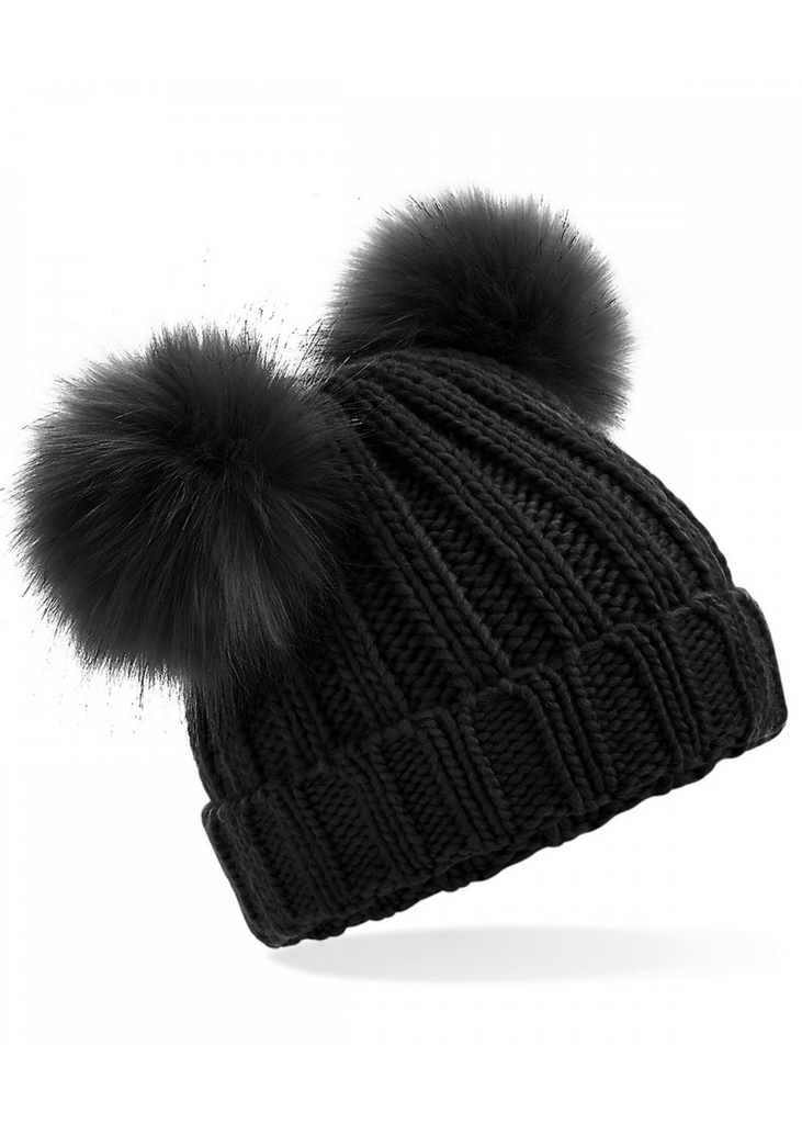 Beechfield Infant Faux Fur Double Pom Pom Beanie B414A