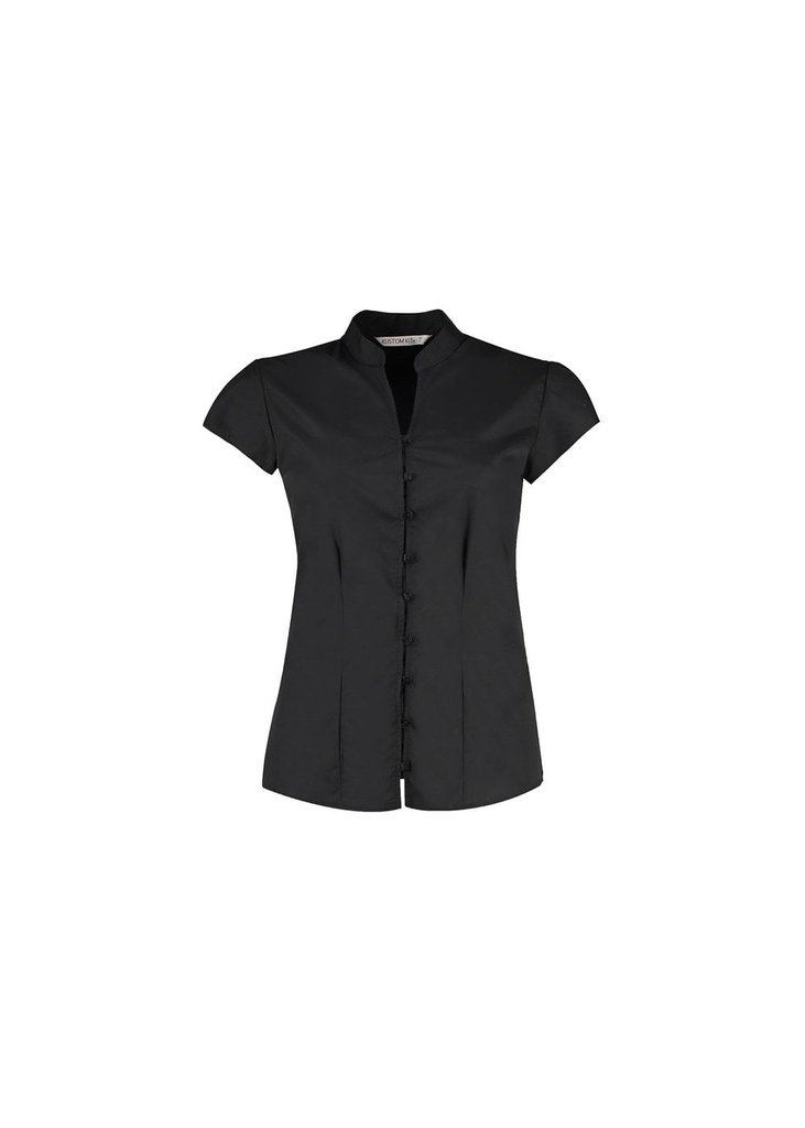 Kustom Kit Ladies Continental Collar Cap Sleeve Blouse KK727