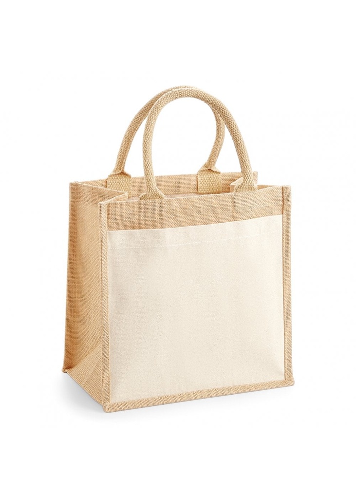 Westford Mill Cotton Pocket Jute Midi Tote W426